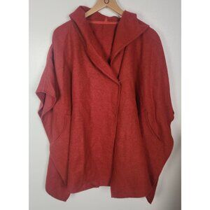 Montero Women's Sz. One Size Red Alpaca Wool Snap Hooded Cape